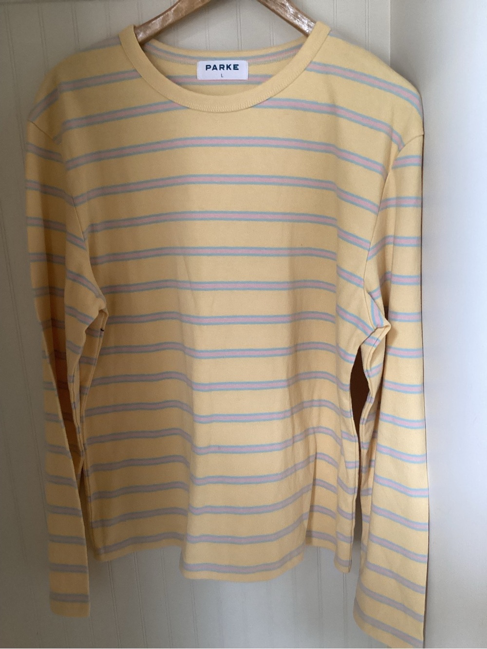Parke Women's Long Sleeve Yellow Striped Tee